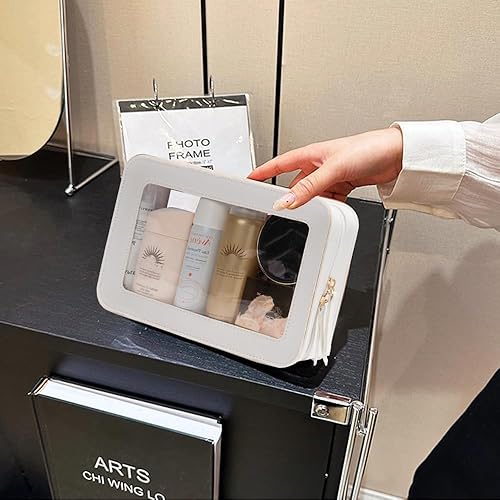 Miniatura 3 de Organizador de bolsa de maquillaje transparente, aprobado por la TSA, bolsa de aseo portátil de viaje multiusos para mujeres, bolsa de maquillaje de