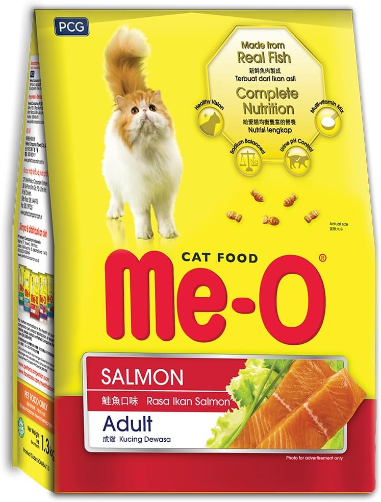 Me-O Adult Dry Cat Food, Salmon Flavor, 7 Kg