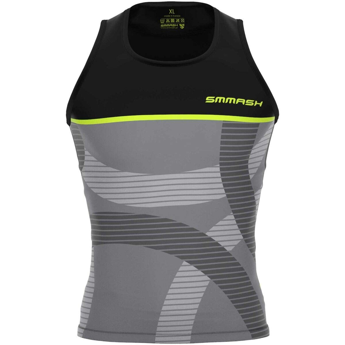 SMMASH Circles Deportiva Ultraligero Top Tank Hombre, Top de Compresión Camiseta Tirantes, Gimnasio, Formación, Crossfit, Material Antibacteriano