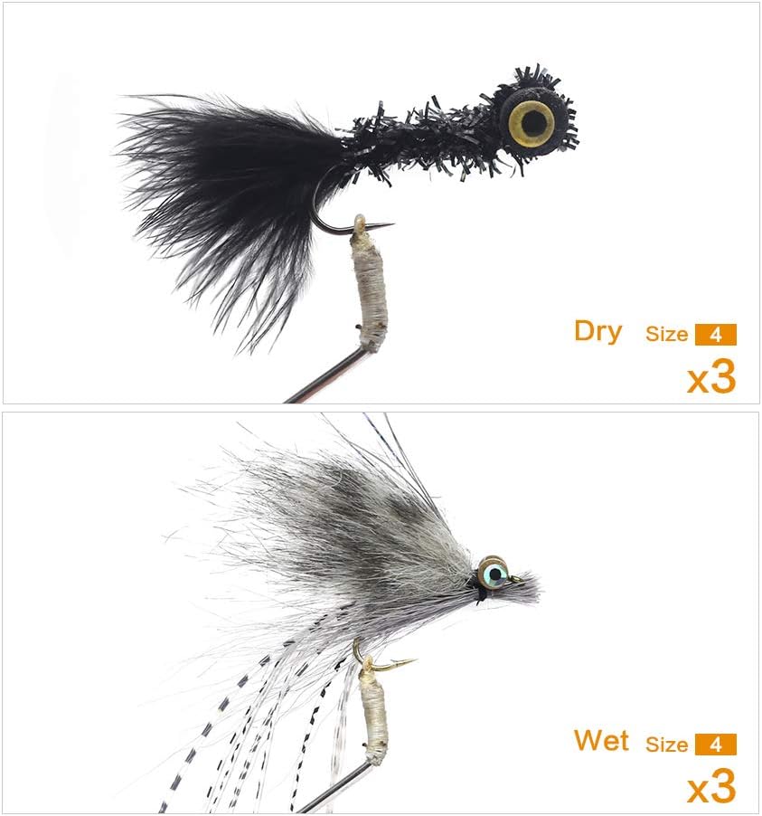 YZD Fly Fishing Big Trout Flies Kit Top 10 Steelhead Flies Flyfishing Gear Premium Wet Dry Flies Trout Lures Streamer Nymph Emerger Fishing Assorted Trout Flies Bass Salmon (Big Trout Flies Kits 04) - Image 5