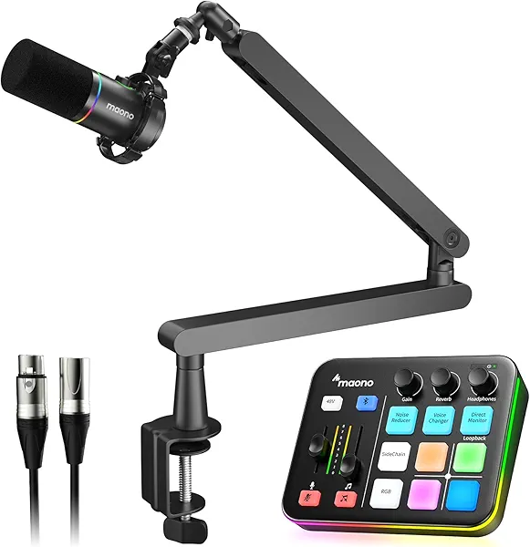MAONO Gaming Streaming Equipment Bundle(PD200+G1 NEO+BA92+XLR-180)