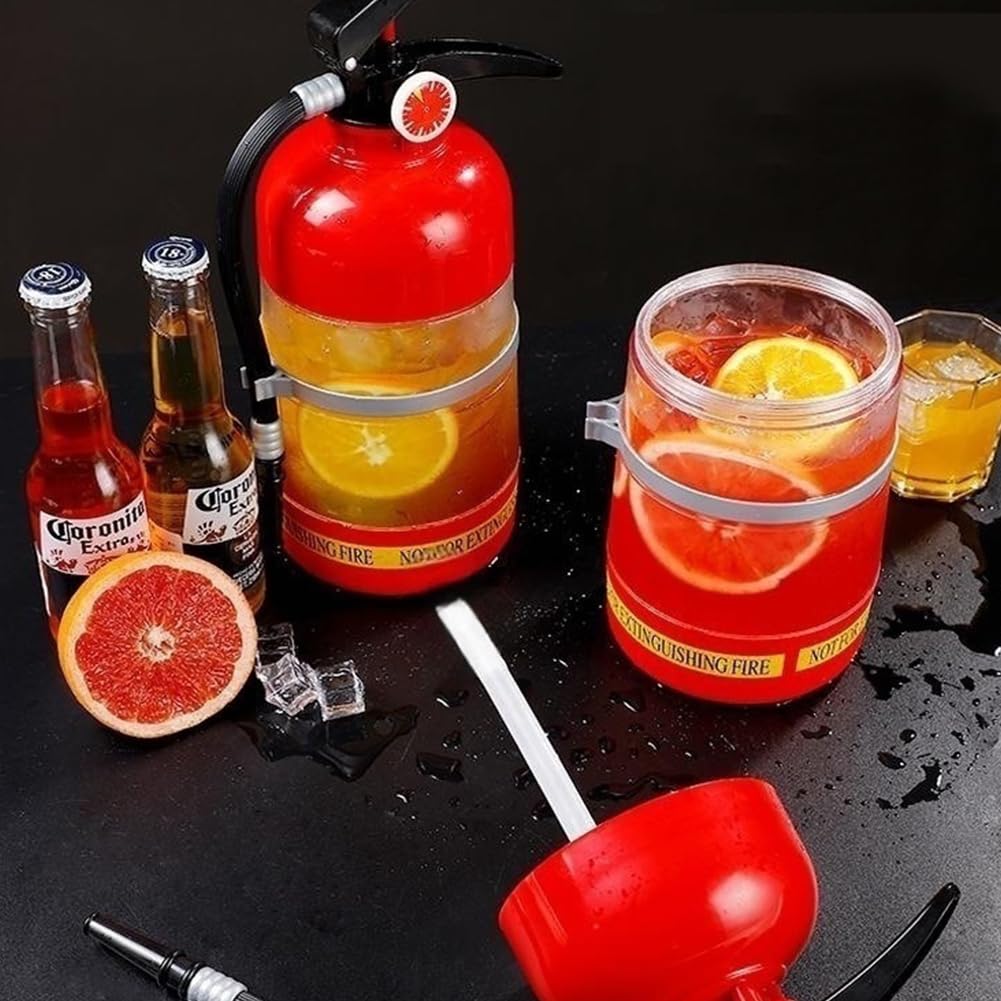 Contenitore creativo per acqua birra a forma di estintore 1,5 L Dispenser di bevande per vino in acrilico di grande capacità per vino, liquori, birra, liquori