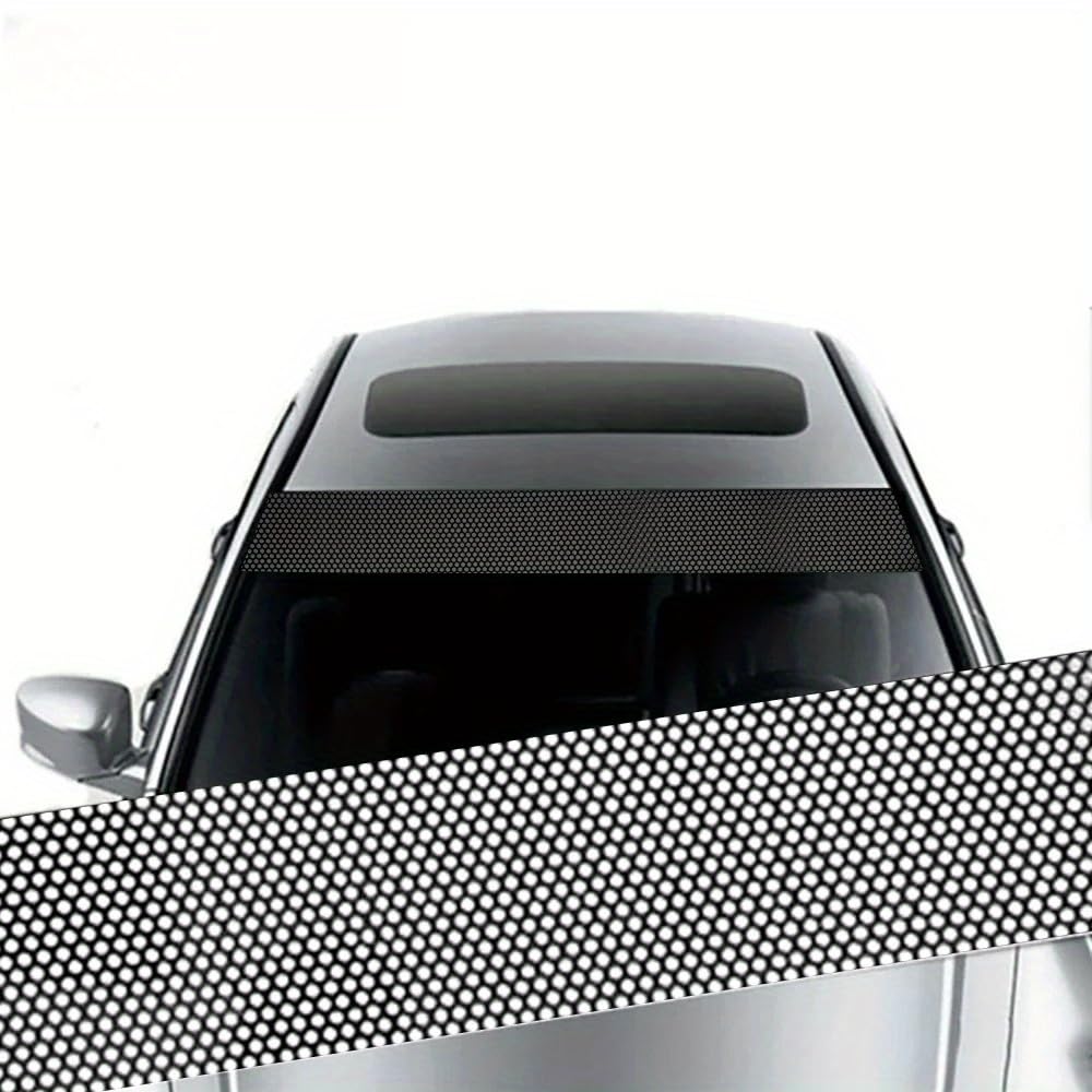 YDSTNiu Automotive Windshield Sunshade Visor Decal for Abarth 595 Competizione (312) 2013-2024, Windscreen Sun Visor Protector Anti-Scratch Front Shield Cover PVC,Transparent (Honeycomb pattern)