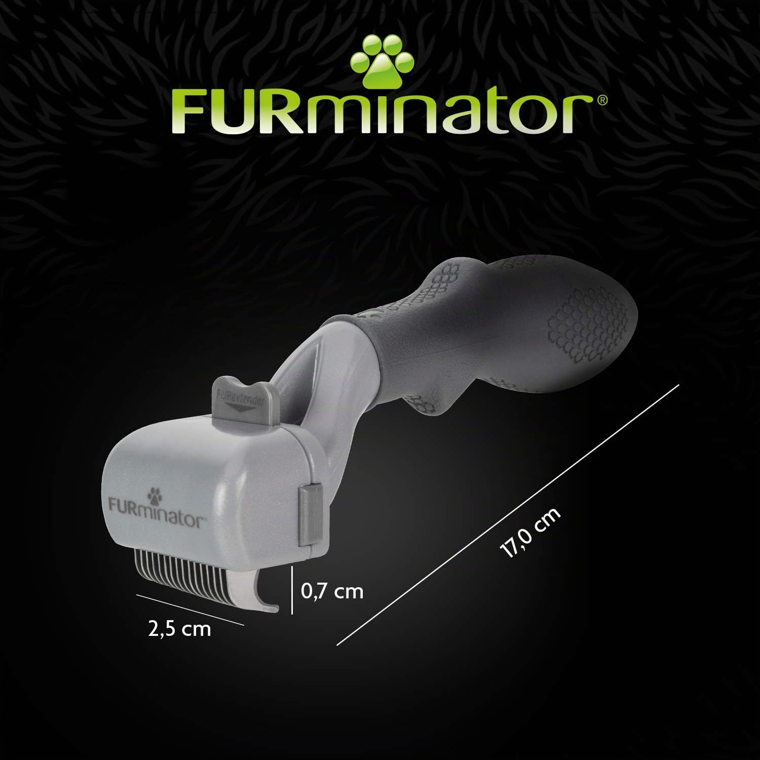 Furminator Verstellbare Striegelbürste für Hunde und Katzen – entwirrt das Fell sanft und sicher, transparent