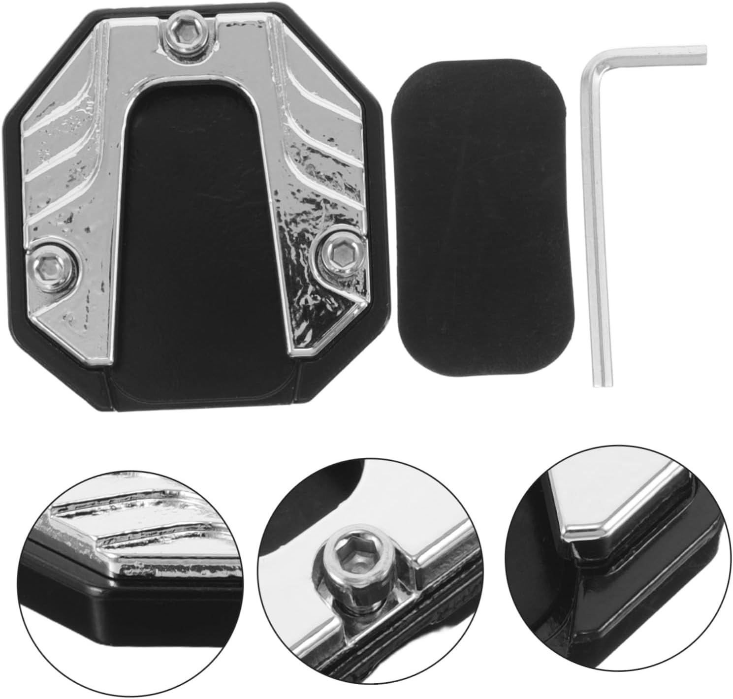 Motorcycle Kickstand Pad Silver Side Stand Foot Extension Plate