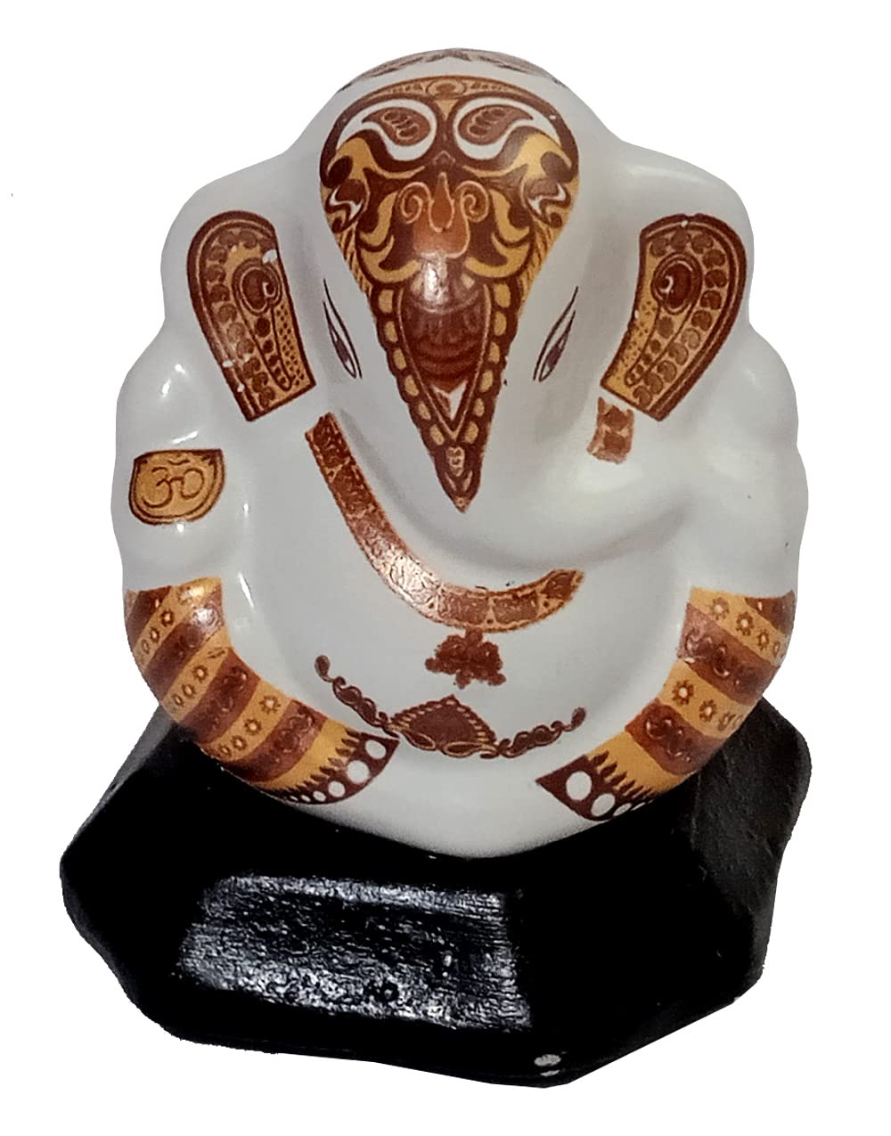 Purpledip Resin Idol Ganesha Ganapathi Vinayak: Double Sided Statue for Home, Office Or Car Dashboard (12492)