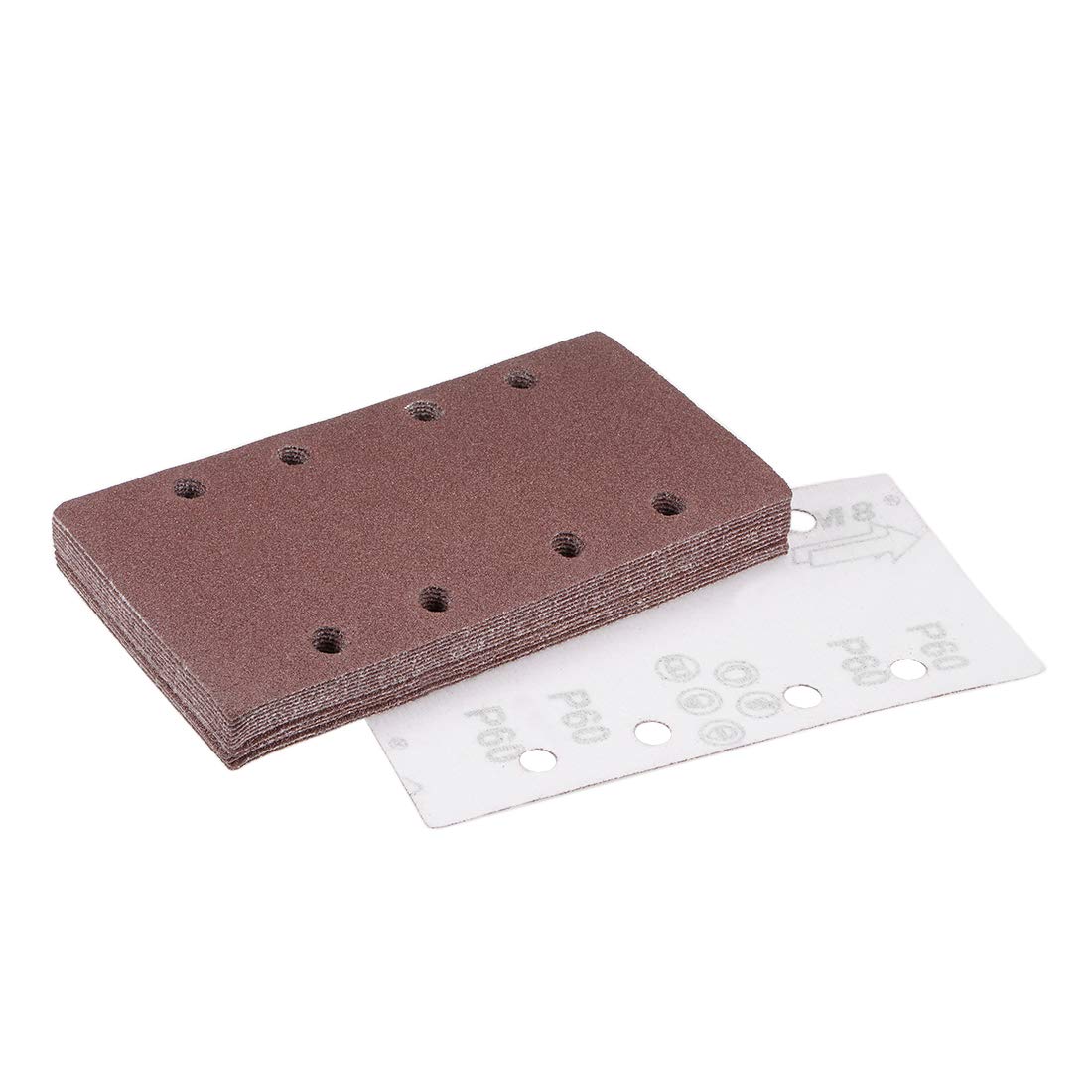 uxcell 60 Grit Sanding Sheet Sander Sandpaper Hook and Loop Pads 8 Hole 15pcs