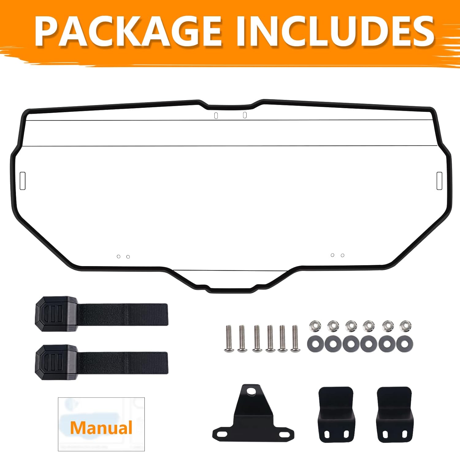 StarknightMT Talon 1000 Rear Windshield - Clear Polycarbonate Back Window for Talon 1000R/1000X 2019-2025