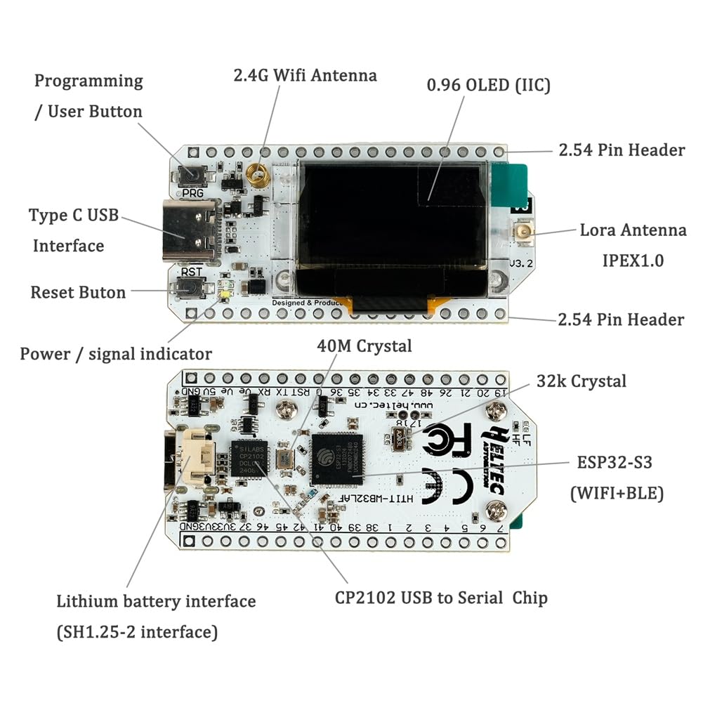 Heltec Meshtastic LoRa32 V3 863-928MHZ SX1262 Schermo OLED 0,96 Pollici BT WiFi Lora Kit