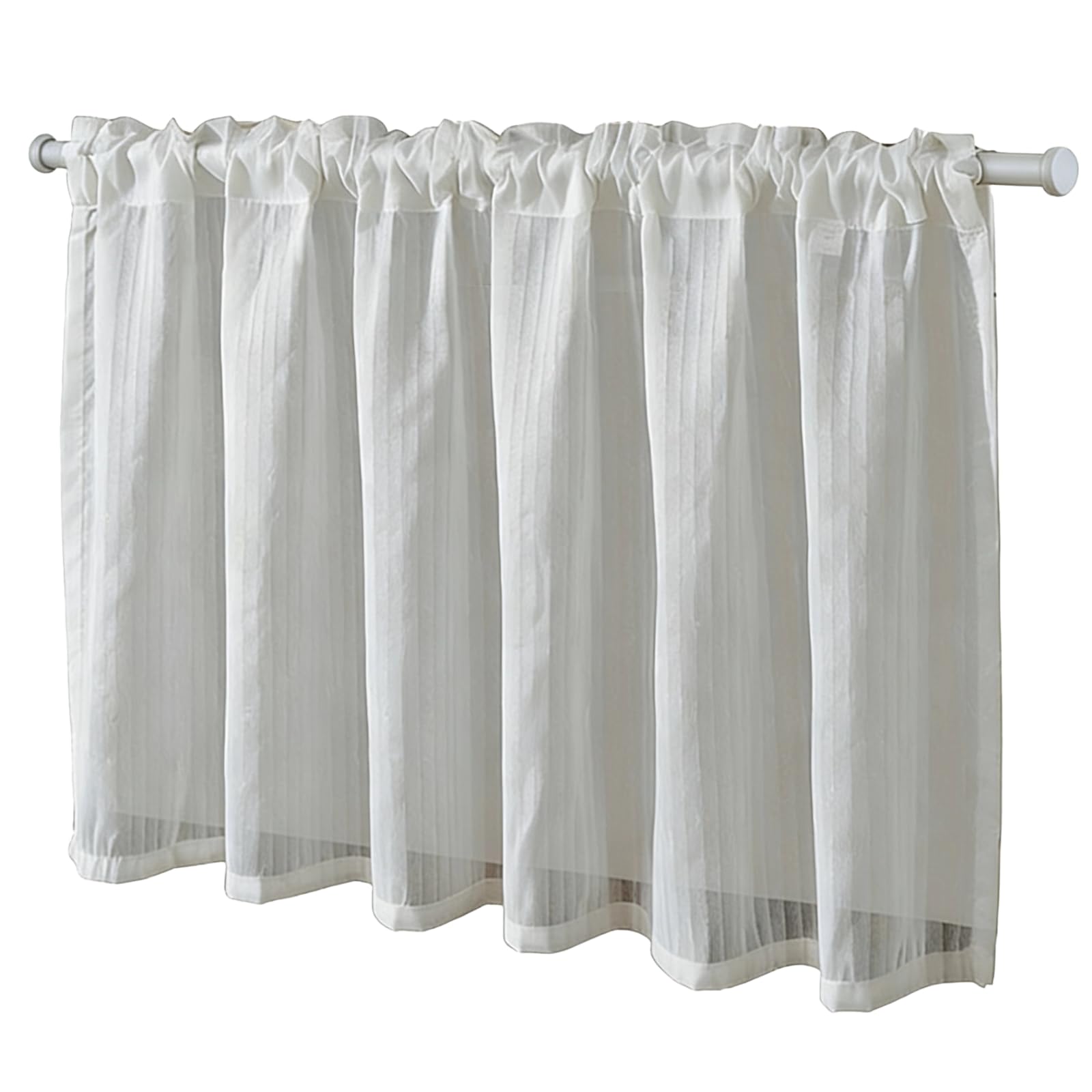 Rideaux de café pour cuisine et chambre | Voilages blancs 60x60 cm ambiance bistrot chaleureuse
