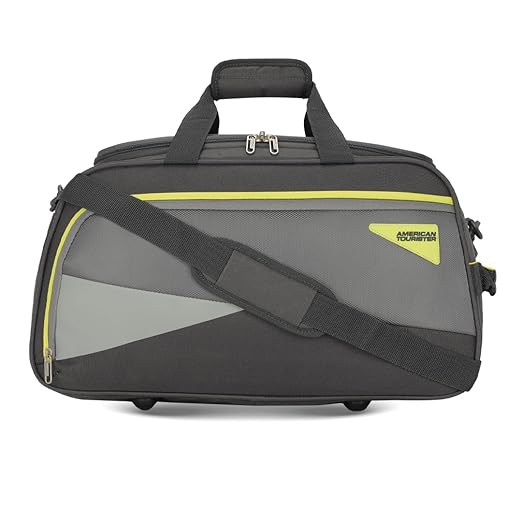 American Tourister Polyester Harp Duffle Bag 52 Cm Grey, Duffel Bag for Travel, Gym Bag for Men, Women, Durable with Strong Zips, Overnighter