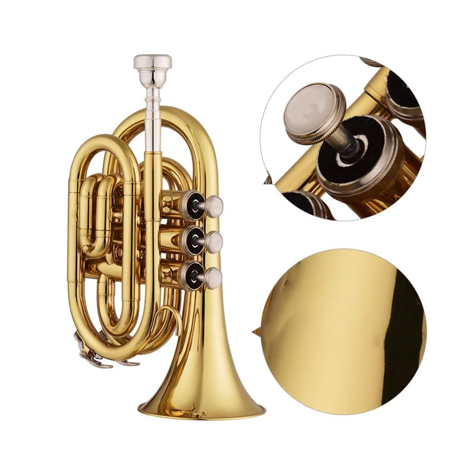 trąbka instrument Orkiestra Mini kieszonkowa trąbka dla początkujących Bb płaski instrument dęty blaszany