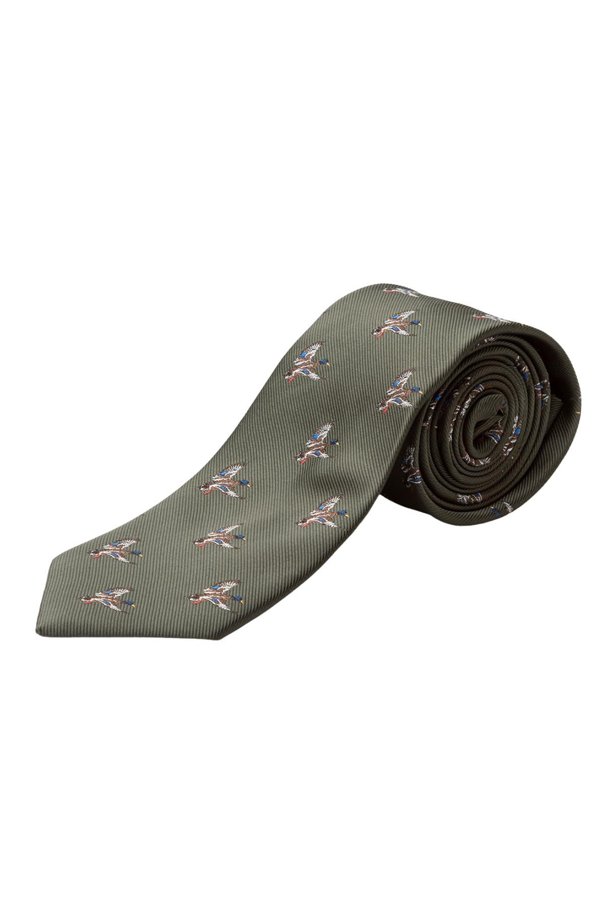 Rydale Men's Shooting Tie Smart Labrador or Duck Print Country Ties Necktie Hunting Suit (Flying Ducks Olive)