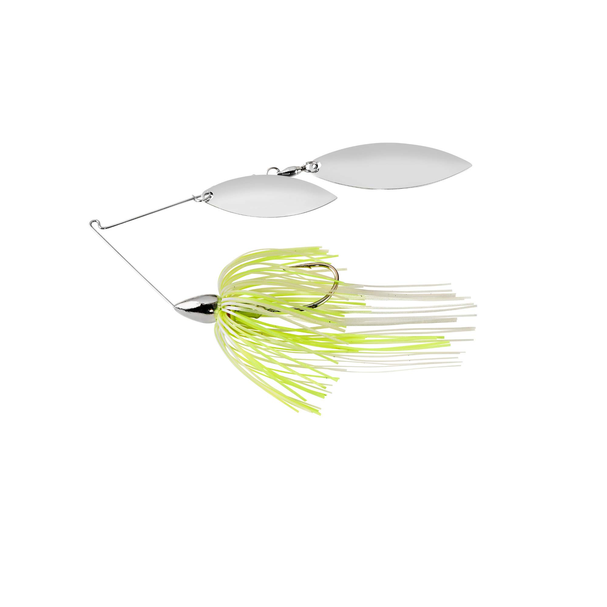 War Eagle Nickel Frame Double Willow Spinnerbait White Chartreuse Pearl Skirt 3/8 oz.