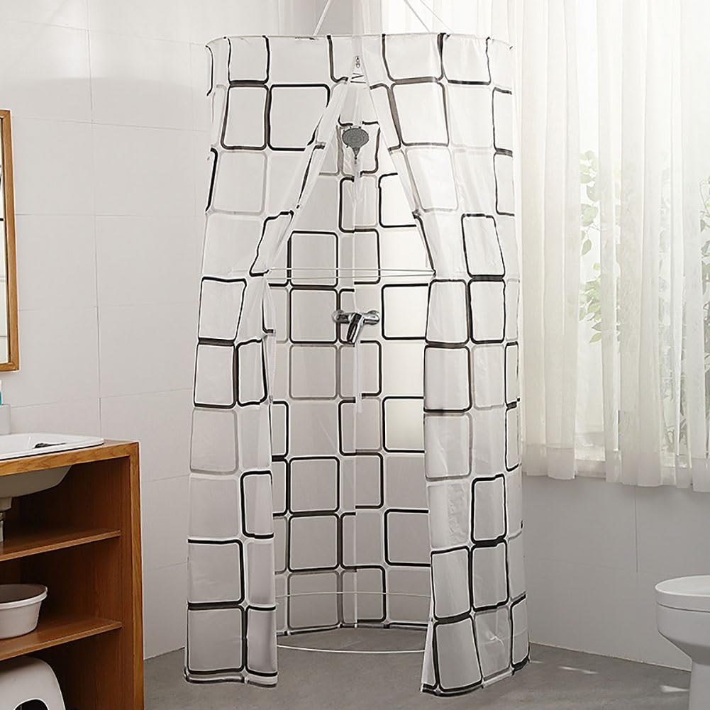 AAVEDA Salle de Bain Rideau de Douche Rond Protable Pop Up Tente de Privé Cabine de Changement et Toilette Instantanée pour la Plage, Camping et Randonnée Rideau de Baignoire Polyester (Size : R80CM)