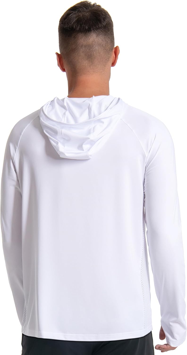 Men's Sun Protection Hoodie UPF 50+ Fishing Long Sleeve Rash Guard Shirt SPF UV Protection T-Shirt Lightweight - Image 2