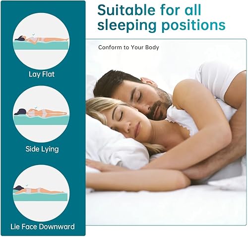 Miniatura 20 de Colchón individual de espuma viscoelástica de 5 pulgadas con certificado CertiPUR-US para sueño fresco y alivio de presión, colchón de cama de