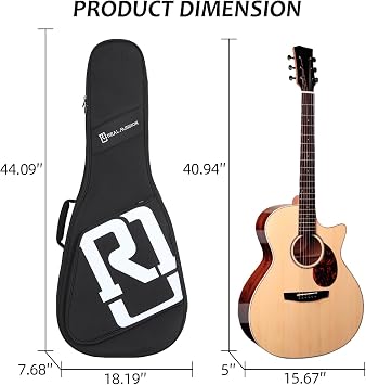Electric Guitar Gig Bag, Acoustic Guitar Gig Bag with Thicik Padding, Backpack Electric Guitar Bag (A-Black, Acoustic)