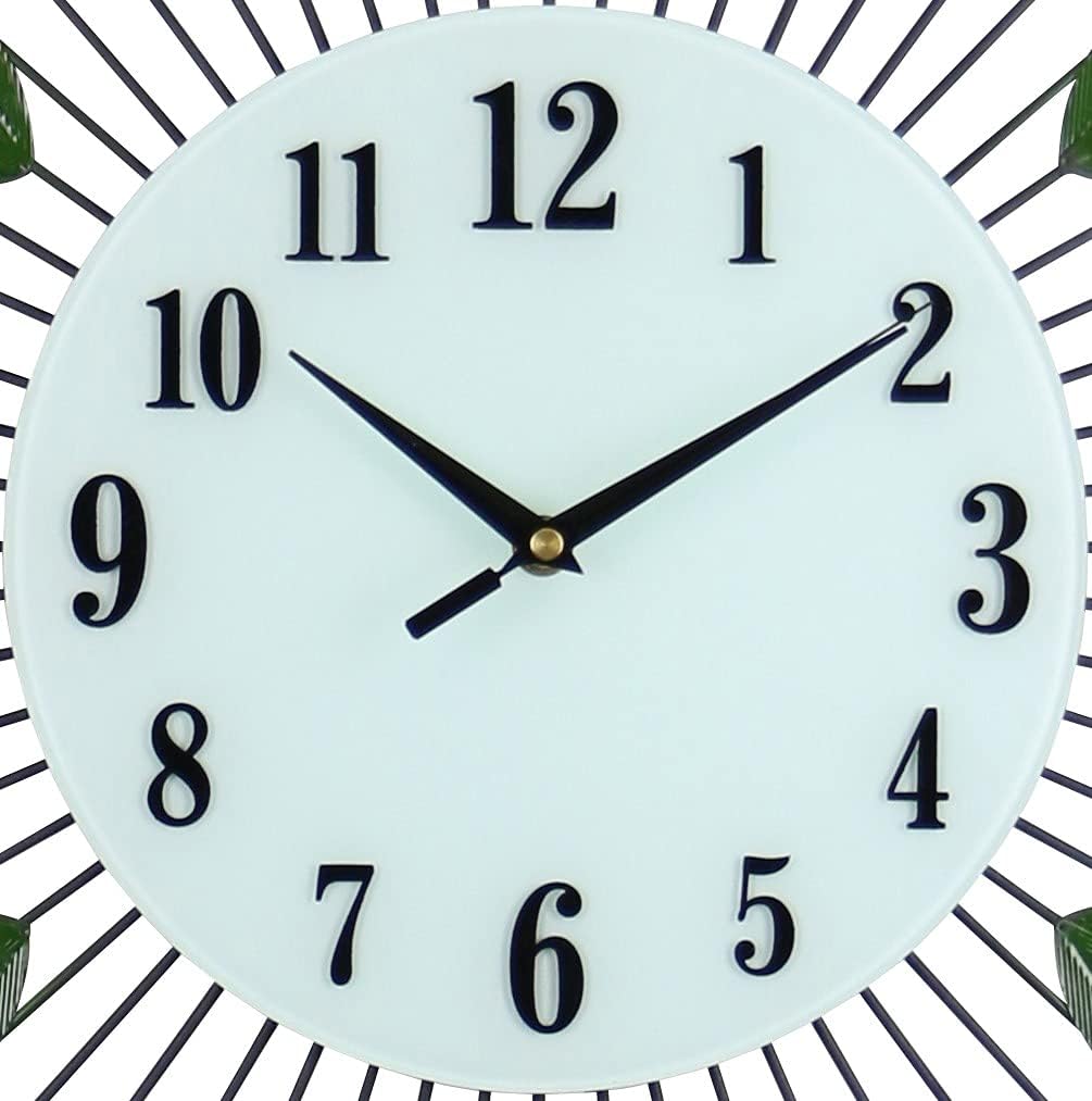 Large Purple Flower Wall Clock with Crystal Accents
