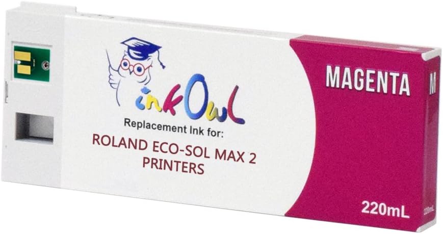 InkOwl Compatible Ink Cartridge Replacement for Roland ECO-SOL MAX 2 Printers ESL4-MG (220mL, Magenta) for BN-20A, RF-640, VS-300i, VS-540i, VS-640i, XF-640, XR-640