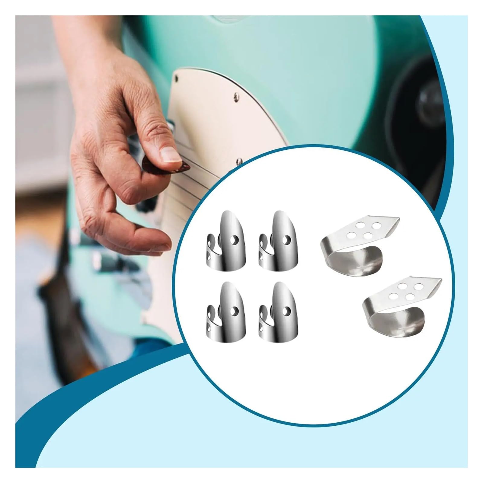 Jeu De Médiators For Guitare, Médiators En Métal Ventilés