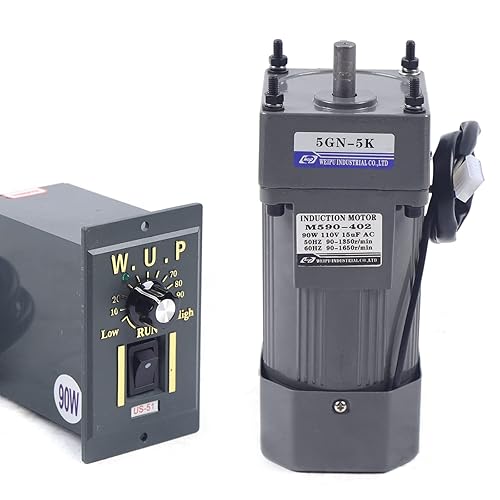 Miniatura 13 de Motor de alto par de CA, motor de engranajes de 110 V 90 W CA y controlador eléctrico de reducción de velocidad variable 1:20K 67RPM (90W 20K)