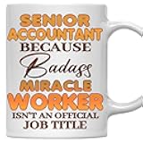 MONIZILUCKY Senior Accountant Mug - Gift For Senior Accountant - 11oz White Ceramic Coffee Mug for Office, Coworkers, Retired, Retirement, Birthday, Thanksgiving, Christmas