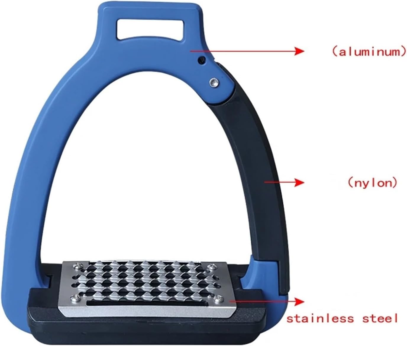 Western Stirrups 1 Pair Safety Stirrups Aluminum and Nylon with Stainless Steel Non-Slip Footrests Equestrian Equipment(Adult Size)
