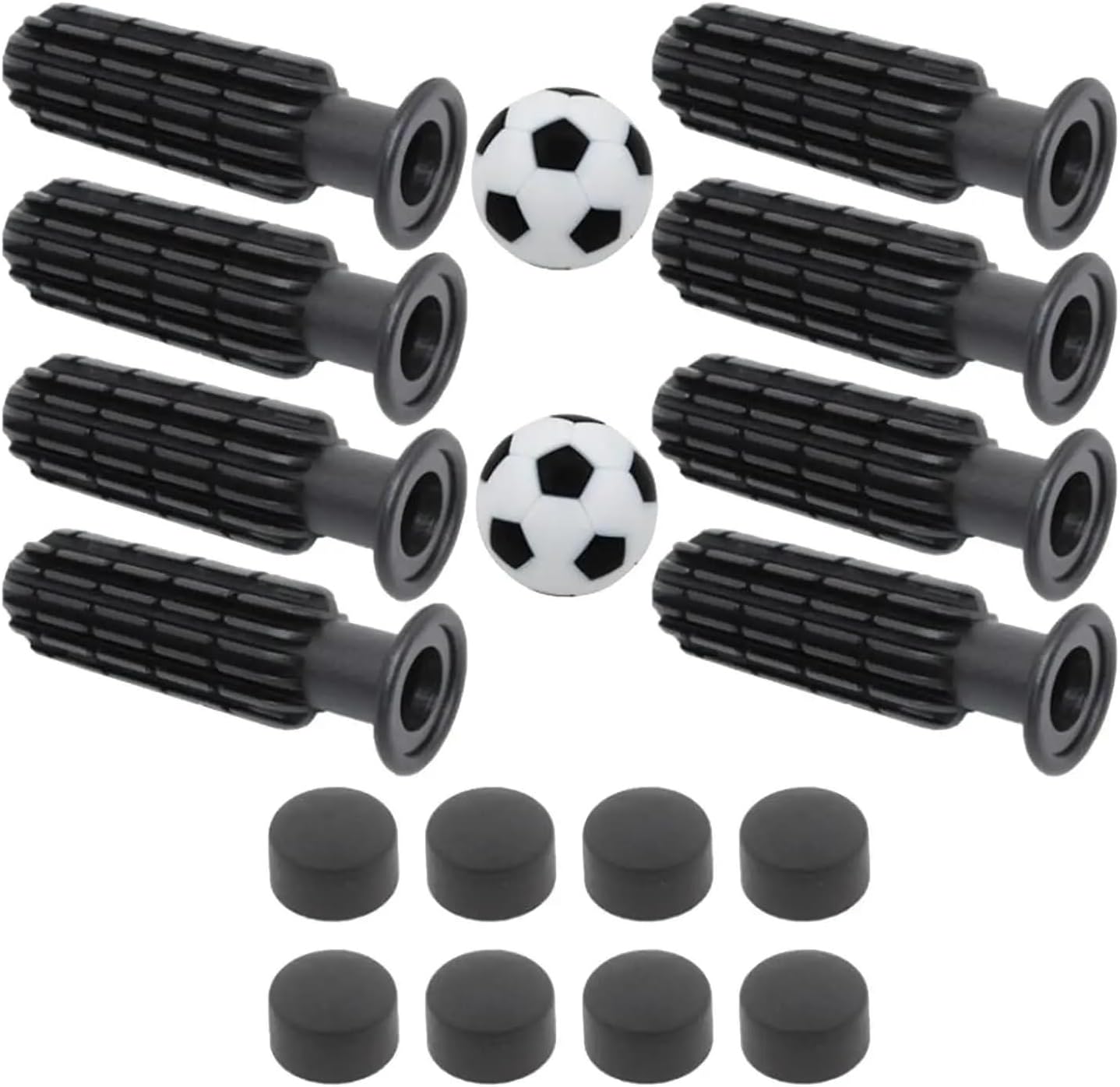 Foosball Table Handle Grip Replacement 16 Pcs Foosball Grips with End Plug Lightweight Table Football Children Comfortable Handling with Soccer Balls Replace