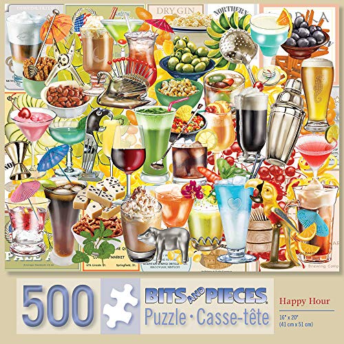 Bits and Pieces – Large 500 Piece Jigsaw Puzzle for Adults – Happy Hour’ Jigsaw Puzzle by Artist Rosiland Solomon, Completed Puzzle Size: 18" x 24"