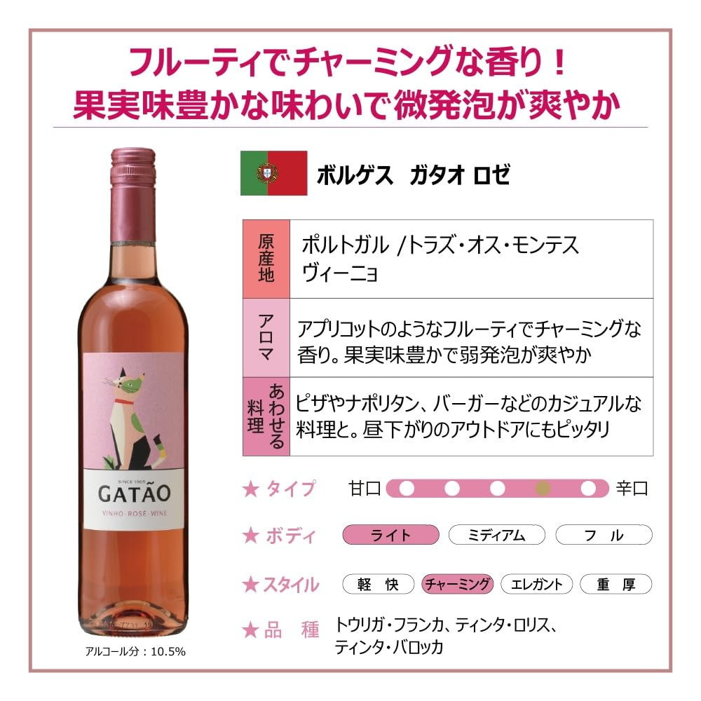 Amazon.co.jp: ヴィニョス ボルゲス ガタオ ロゼ [ ロゼワイン 辛口