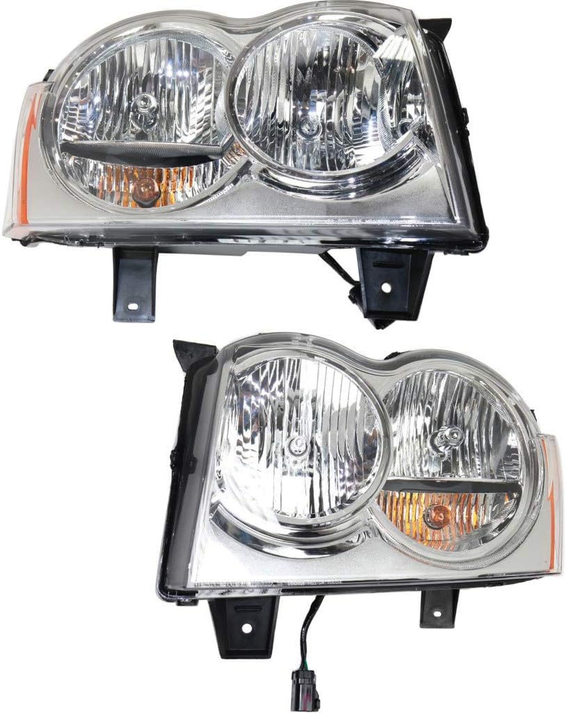 CarLights360: For Jeep Grand-Cherokee Headlight Assembly 2005 2006 2007 Driver Side | w/Bulbs | CAPA Certified | CH2502160
