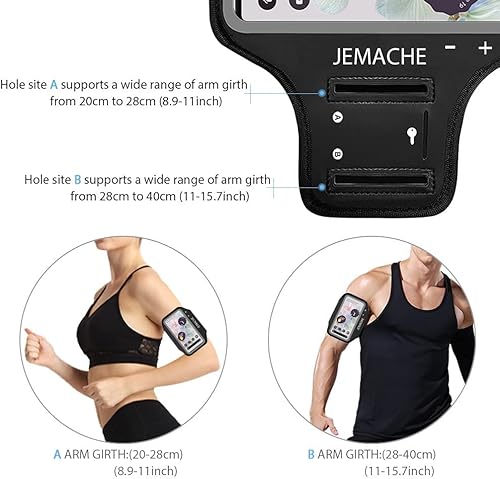 Miniatura 5 de Pixel 9 Pro XL, 8 Pro, 7, 7 Pro, 6, 6 Pro, JEMACHE Gym Running Workouts Arm Band para Google Pixel 9 Pro XL, 8 Pro, 7, 7 Pro, 6, 6 Pro, 5a 5G, 4 XL