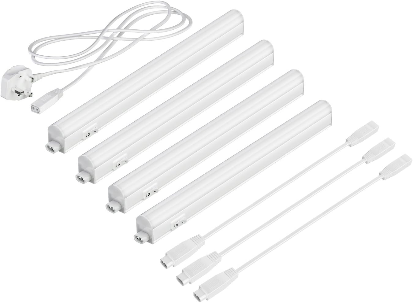 Parlat LED Under-Cabinet Lights Rigel, Each 31.3cm, 40cm Cable, Each 397lm, Warm-White, Set of 4, BS