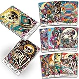 TAKEALOOKO Tarot-Themed Insert Cardstock for Kindle - 12Pcs Skeleton & Reading Tarot Cards Design, Decorative Inserts for E-Readers, Gifts for Booklovers and Bookclubs, 6.89'x4.80'