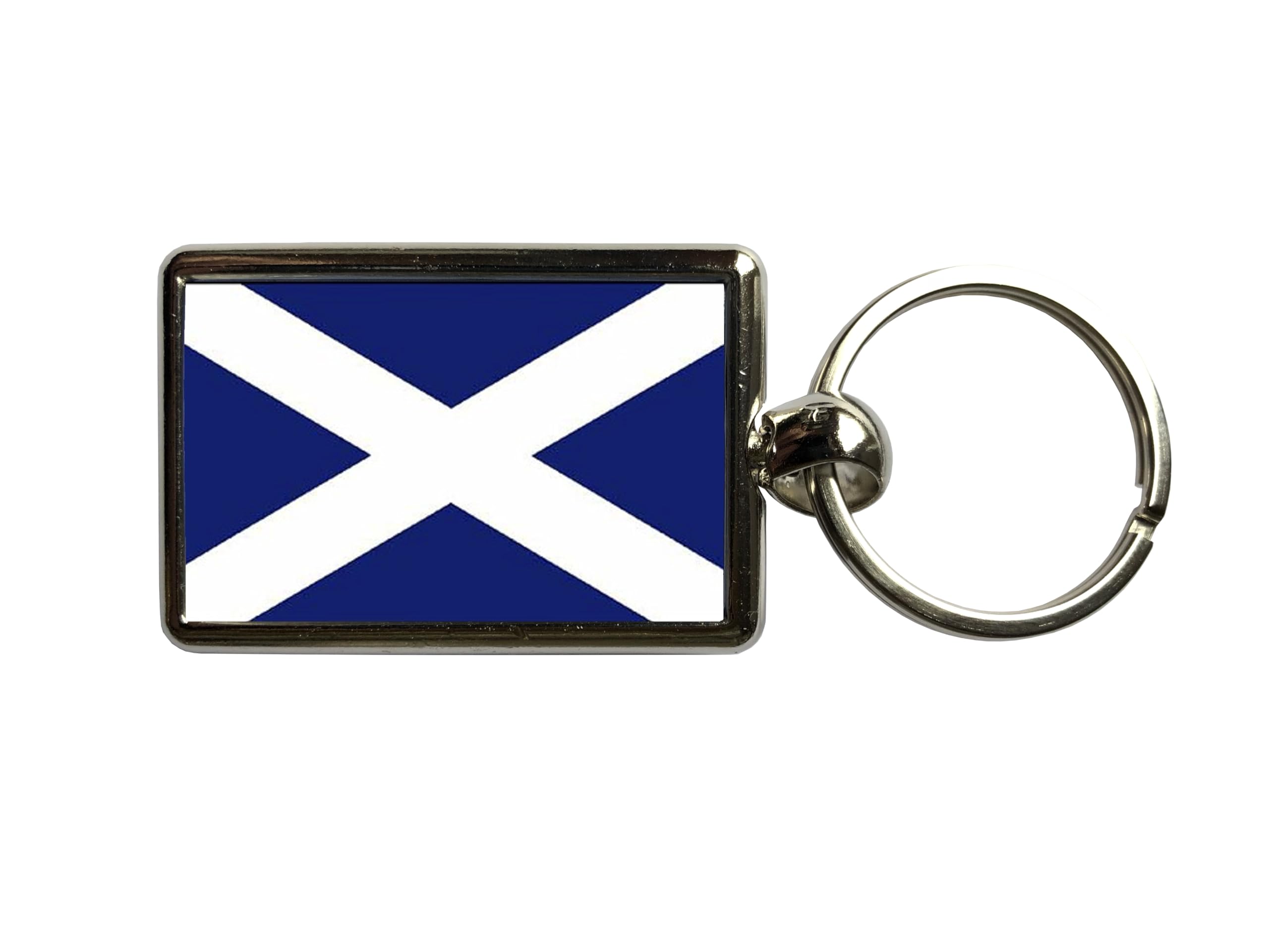 Super Universe Unisex Silver Flags Of The World Scotland Flag Metal Keyring 3 X 4.5 Cm
