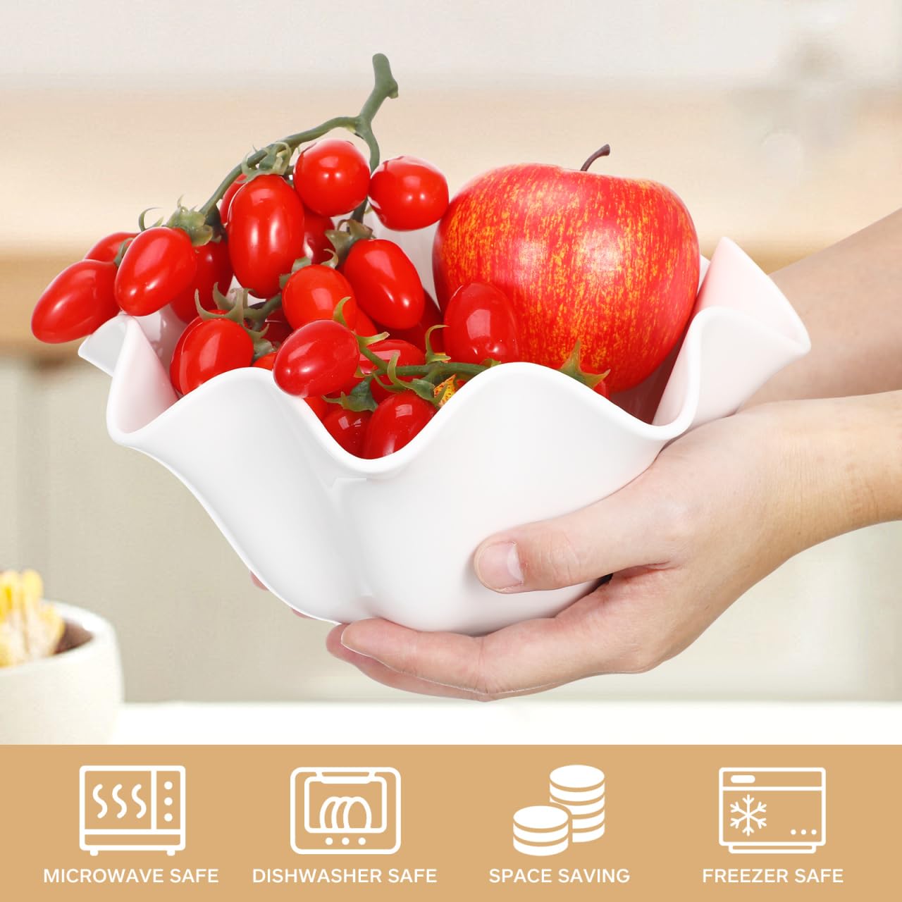 CALLARON Bol de service en céramique en forme de fleur, plat d'accompagnement en porcelaine pour assaisonnement japonais pour sauce soja, ketchup, apéritif, barbecue, collation, soupe, riz, 21,1 cm en