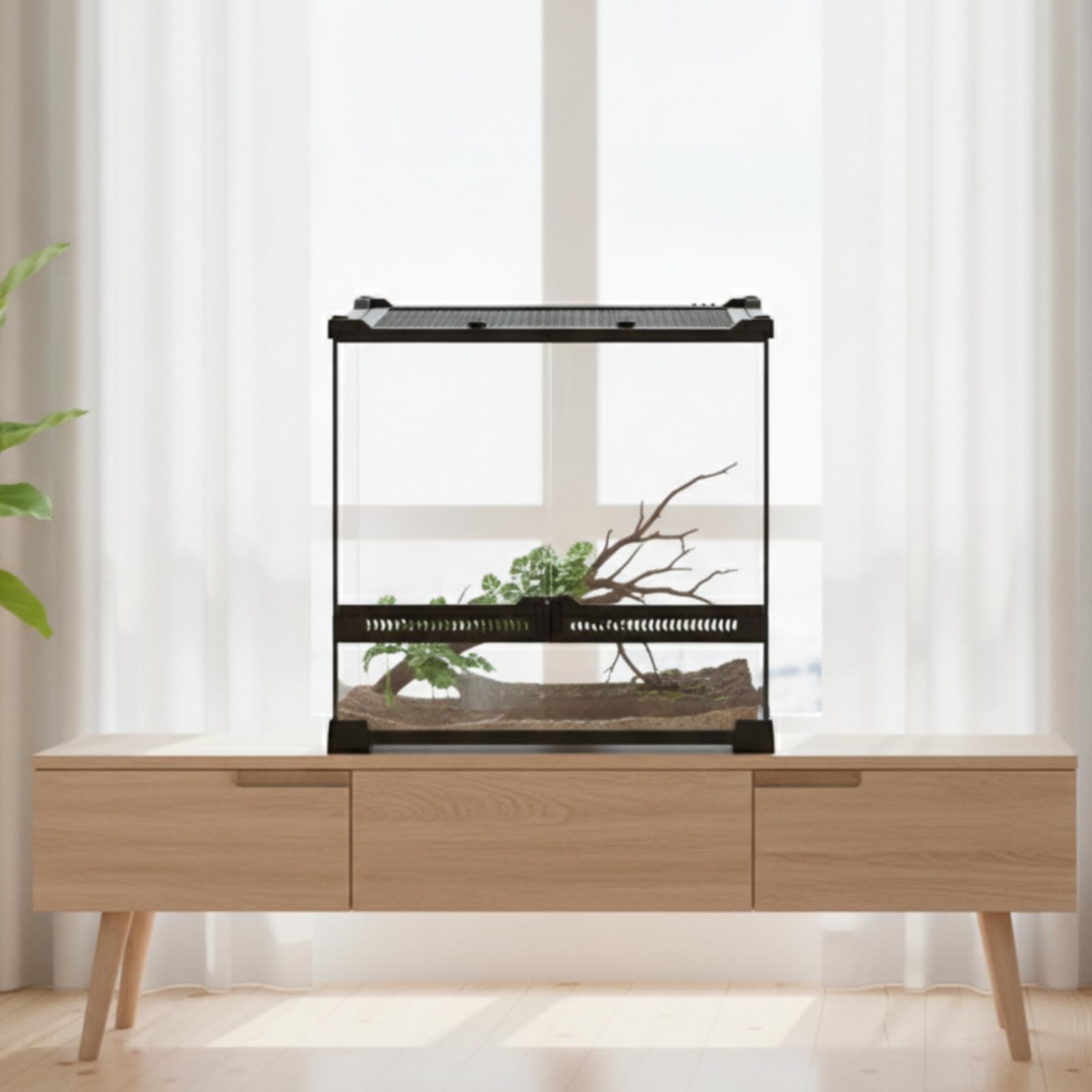 Terrario con Puertas Frontales Ventilado Terrario Transpirable Enclosure para Herpetólogos, Casa, 30 20 30cm