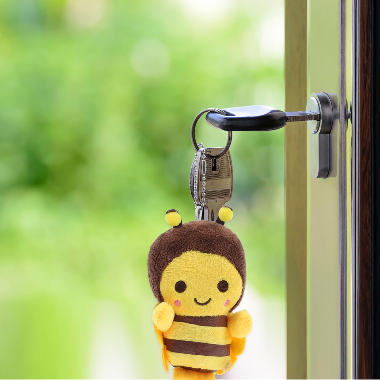 TOYANDONA Bienen-Schlüsselanhänger Plüsch Mit Kette Flauschiger Rucksack Anhänger Für Taschen Dekoration Und Kindergeschenk 4.3 X 2.8 X 2 Zoll