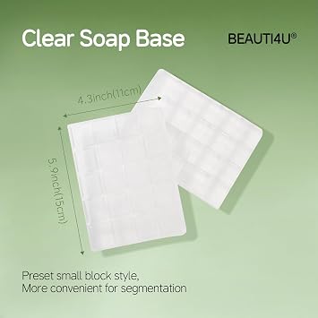 لوازم صنع الصابون Beauti4u 2lb - قاعدة صابون الجلسرين الشفافة - لوازم منزلية الصنع للأطفال والعائلة