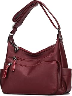Artwell Fashion Crossbody Bag For Women Shoulder Bag Soft PU Leather Handbags Purses Multi Pocket Hobo Tote Bag