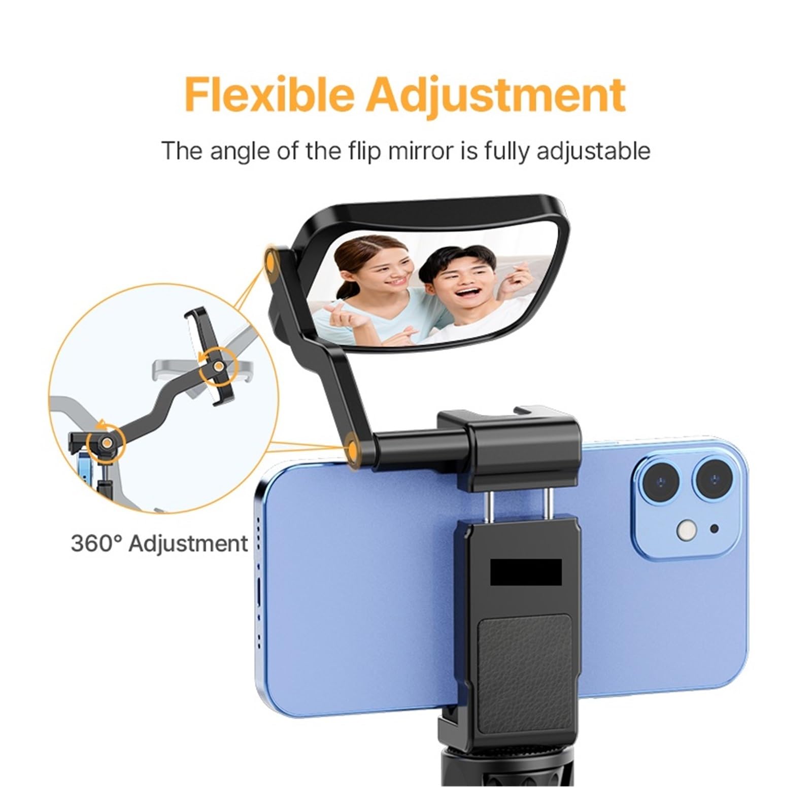 Kit Miroir Réflexion Pour Smartphone - Clip Réglable Noir - Pour Photos Créatives Avec Effets Miroir - Moins De 5€