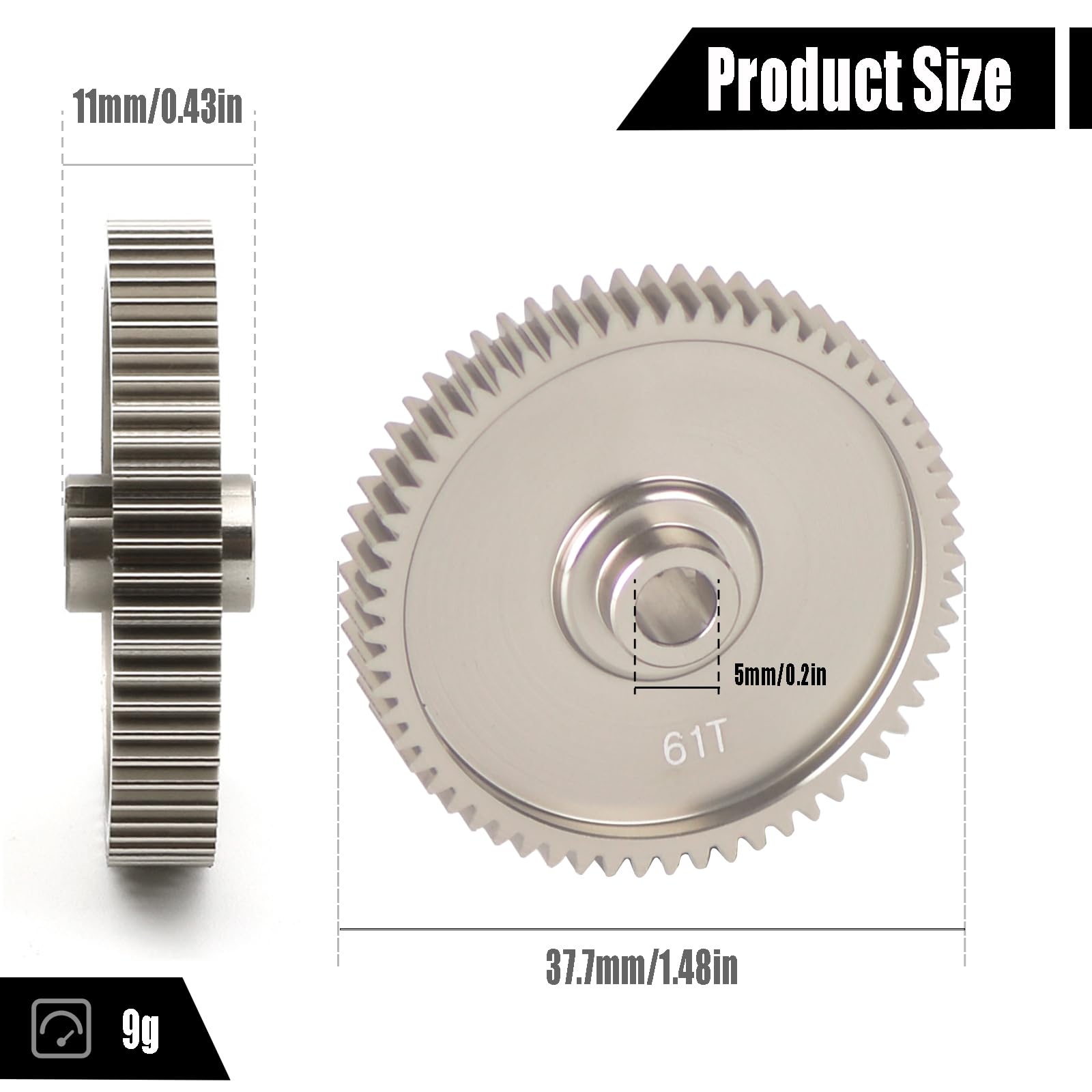 Amazon.com: Spur Gear 61T 0.6Mod High Speed Gear for Tamiya TT01
