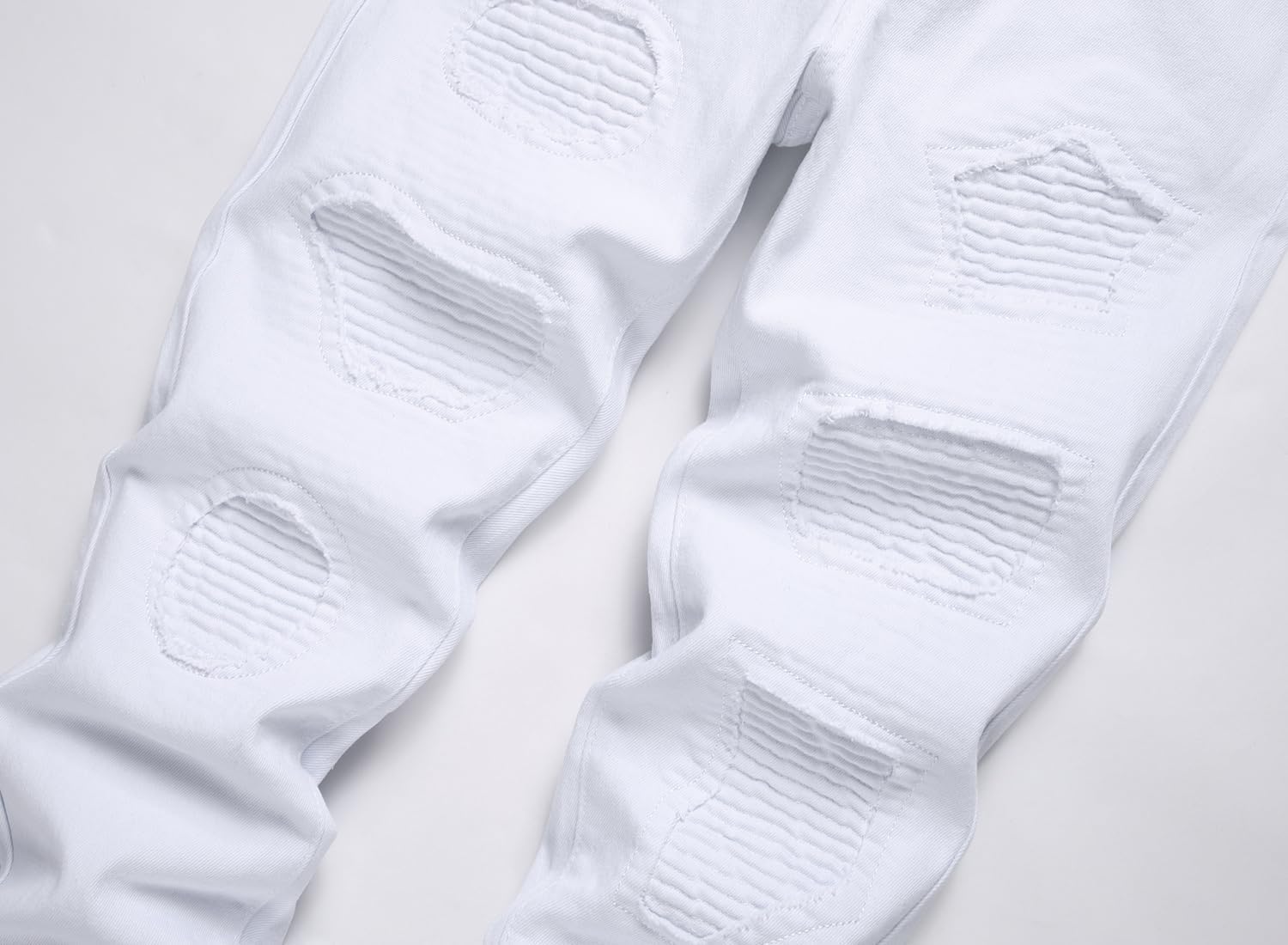 JUNBAOSS Men's Slim Fit Stretch Jeans Ripped Skinny Jeans for Men, Distressed Straight Leg Fashion Comfort Flex Waist Pants - Image 2