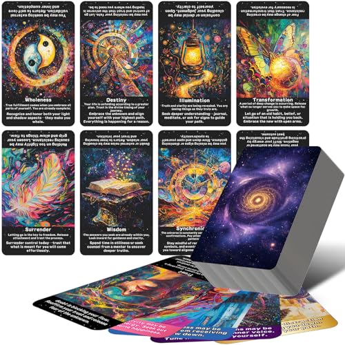sishui Law of Attraction Oracle Cards: Beginner-Friendly Tarot Cards Deck for Daily Guidance, Energy Alignment, & Soul Growth, 78 Modern Tarot Cards
