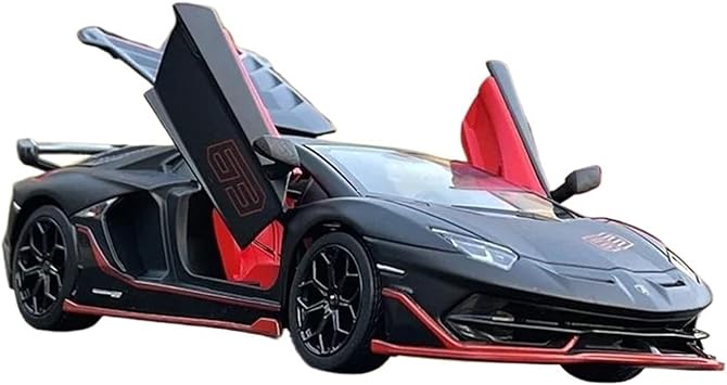 Mini Car Scale Model Car, 1/24 Lamborghini, Aventador, SVJ 63, Alloy Model Car Model, Die Cast, Metal Racing Car, Gift Goods, Miniature Model Car, Assembled Die-Cast Model Color Black