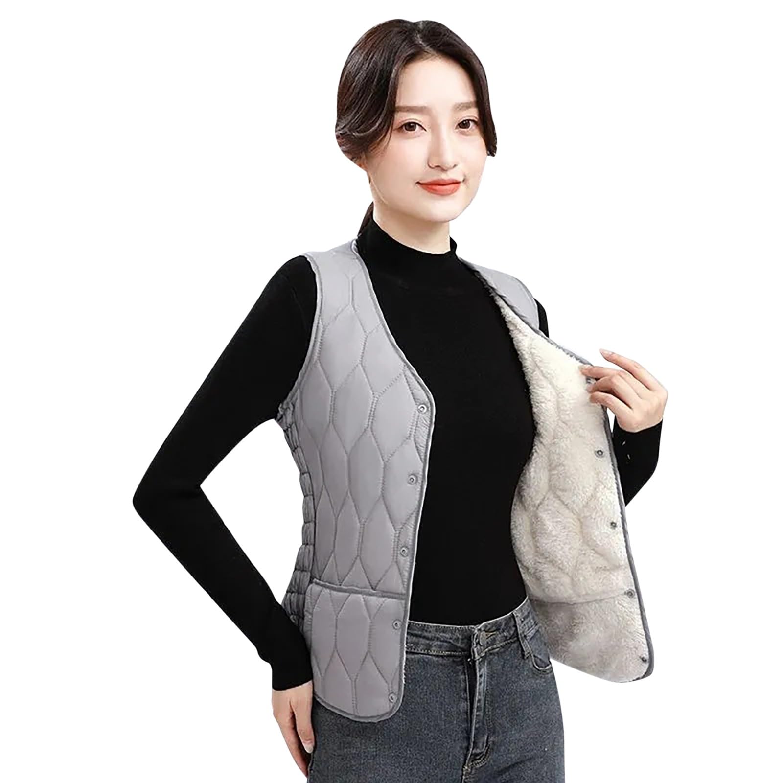 Chaleco de algodón grueso para mujer, di adiós al frío corporal sin perder estilo 5