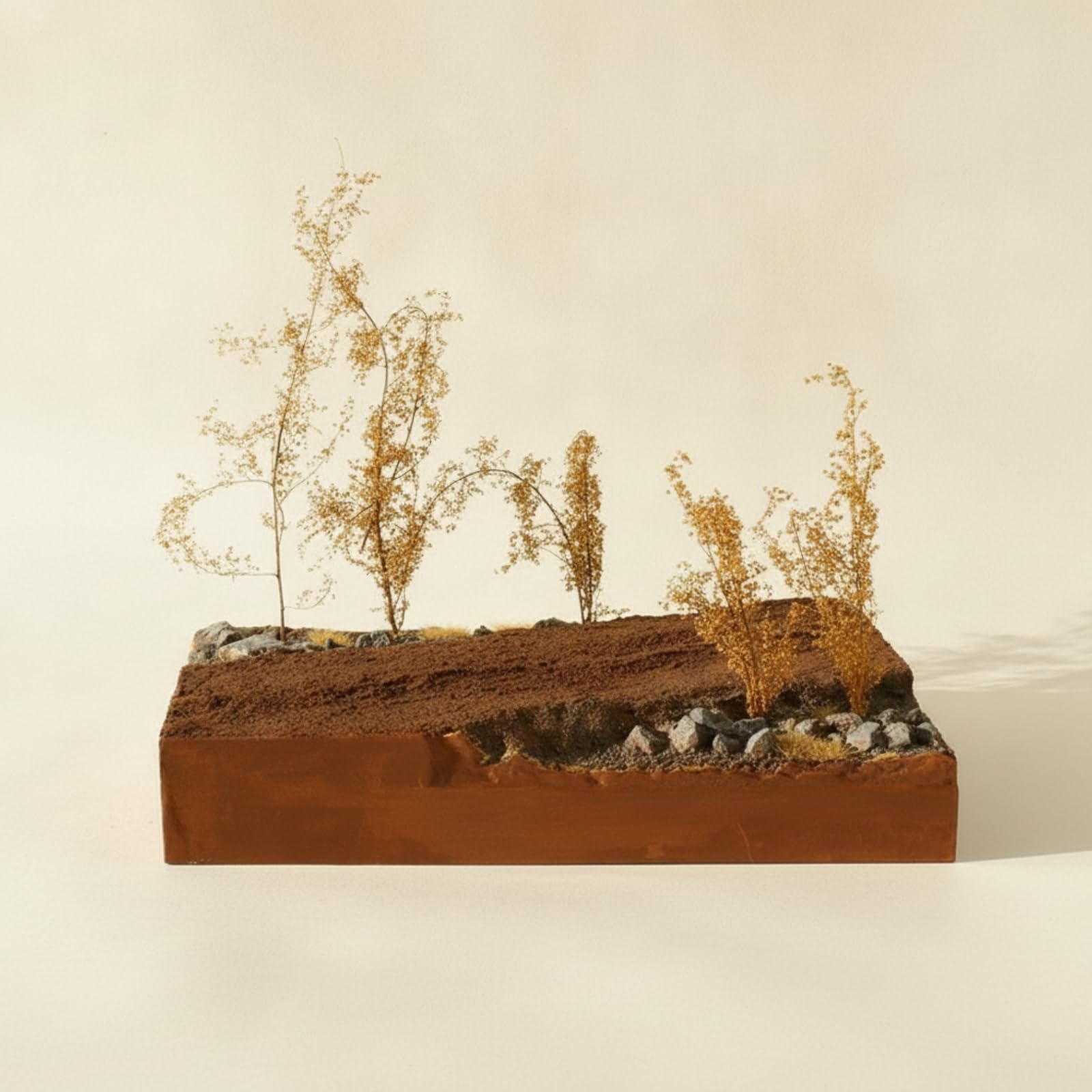 FytStycale Micro Paesaggio con Base Fai da Te Paesaggio in Miniatura Fatta a Mano Kit di Modellismo per Plastici Ferroviari, Scenario Di Neve Di Inizio Primavera