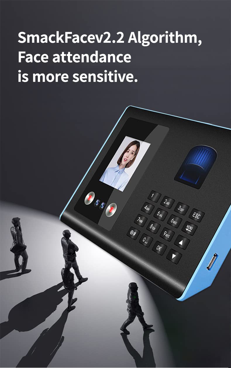 Macchina per la rilevazione delle presenze, Macchina biometrica for la Registrazione delle presenze FaceTime con Schermo TFT da 2,8 Pollici Modello FA01H per Piccole aziende e uffici