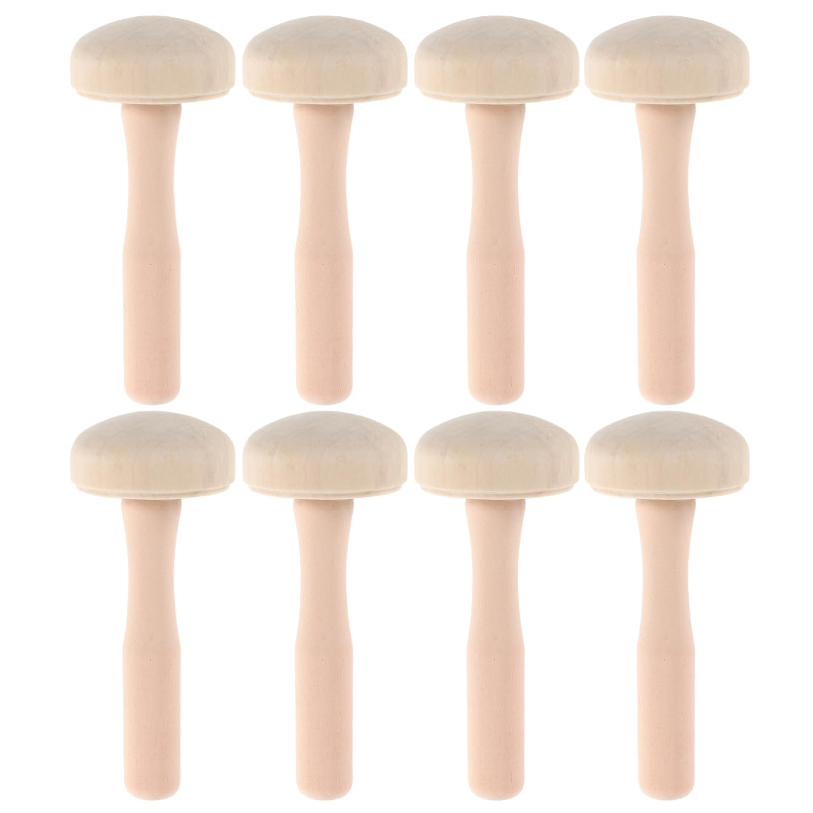 OSALADI 8pcs Wooden Print Carving Set Wood Rubbing Roller Natural Wood Mushrooms Carving Tool Rubbing Roller for Wood Mushrooms for Crafts Drawing Rubbing Roller Wood Carving Beige
